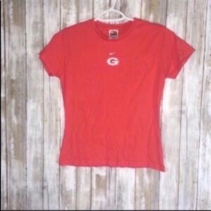 Nike Georgia Bulldogs Women’s Small Red Logo Tee NCAA SEC Game Day Shirt